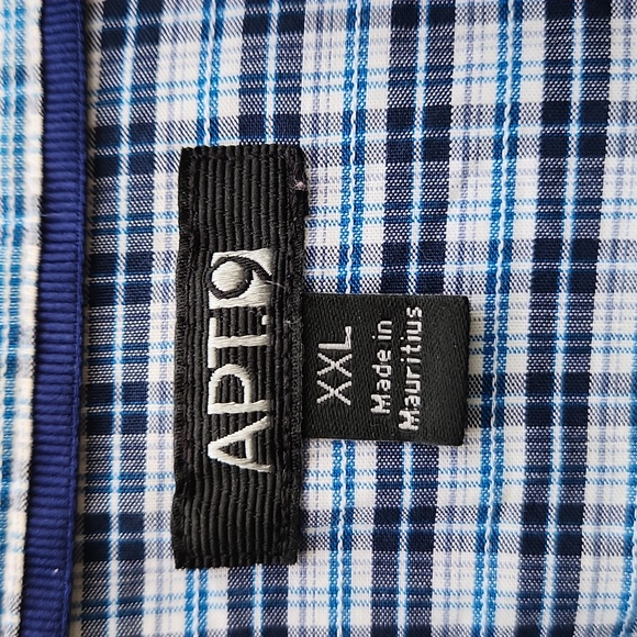 Apt. 9 Blue and White Plaid Button Down Shirt - Picture 2 of 5
